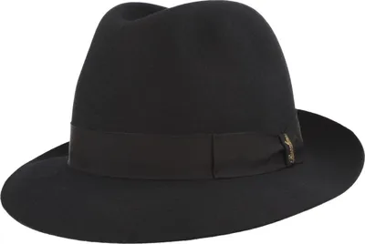 Borsalino edler Trilby Marengo aus Haarfilz mit Ripsband in blau