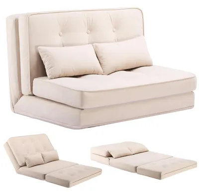 Immagine prodotto di Divano letto trasformabile, schienale regolabile, design salvaspazio, beige