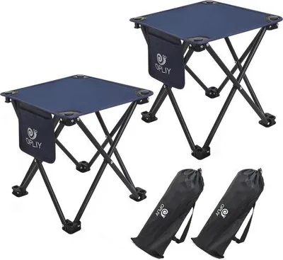 Productafbeelding van Opvouwbare campingkruk - Draagbare buitenstoel voor tuinieren, strand en sport (2 stuks)