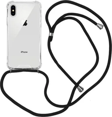 Obrázek produktu pro Pouzdro pro iPhone XS/X od značky Jumada – stylové průhledné pouzdro se zadní stranou, včetně černé šňůrky