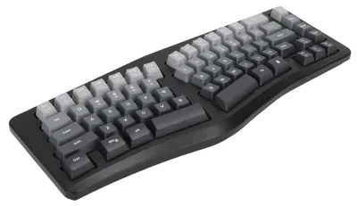 Obrázek produktu pro Ergonomická kabelová klávesnice s USB, podsvícením RGB, 69 kláves a 7 barvami; herní klávesnice s mechanickým stiskem pro Windows a OS X