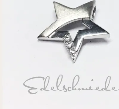 Produktbild von Stern Anhänger aus 925 Silber rhod mit Zirkonia