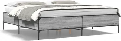 Produktbild von "2026 Promotion" Bettgestell moderne - Grau Sonoma 180x200 cm - Holzwerkstoff und Metall - Polsterbett CC13782
