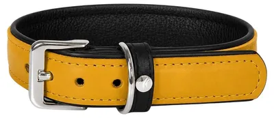 Produktbild von Das Lederband Hundehalsband Vancouver Yellow/Black, Länge: 70 cm / Breite: 40 mm
