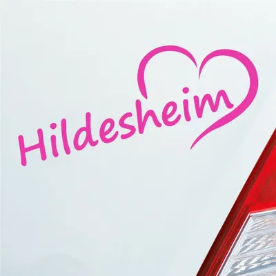 Produktbild von Auto Aufkleber Hildesheim Herz Stadt City Liebe Love 18,5x8 cm Pink Sticker Heckscheibenaufkleber