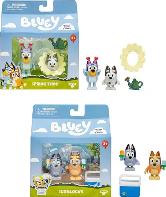 Productafbeelding van Bluey speelgoedfiguren, "Laten we spelen: Chef", met ijsblokjes voor Bingo en sokken, een getallenspel, voor kinderen van 3 tot 5 jaar, 2 stuks, Bluey
