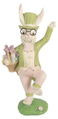 Productafbeelding van Clayre & Eef Decoratieve figuur, konijn, 19x15x36 cm, wit, kunststof
