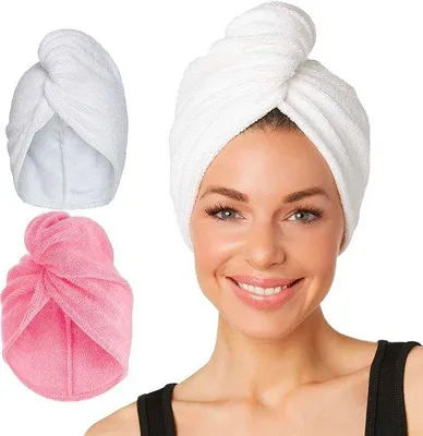 Productafbeelding van YUNICS® Haartuch - Wit - Haartowel - Haartowel van microvezel - Hoes voor het haar - Sneldrogend