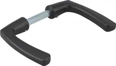 Image de Paire de béquilles pour porte, carré 8x110mm, 1 portée, noir - THIRARD