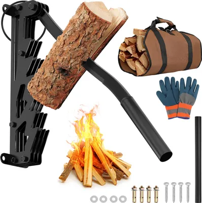 Productafbeelding van Vigevee handmatige houtspijker, gemaakt van mangaanstaal en gietstaal, zwart, voor wandmontage, met afneembaar handvat en accessoire set