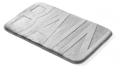 Image de Tapis de Bain 45 x 75 cm Bain Gris Clair - Microfibre Relief