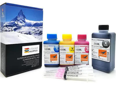 Immagine prodotto di Inchiostro di ricarica BLUE SWAN compatibile con le cartucce HP 304 304XL – per stampanti multifunzione HP DeskJet 2620 2630 2632 2633 3720 3730 3732. Kit di ricarica con siringhe e guanti – 304 XL