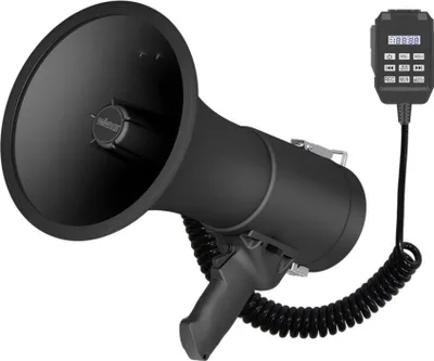 Image de Mégaphone Puissant De 50w, Sirène Intégrée, Enregistrement, Réglage Du Volume, Lecture Bluetooth, Microphone à Main Et Prise Mp3