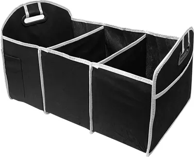 Produktbild von Kofferraumtasche 57x33x32 cm Schwarz Aufbewahrungstasche Faltbox Schwarz Kofferraumbox Autobox Aufbewahrungsbox kofferraumorganizer