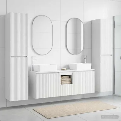 Zdjęcie produktu dla Zestaw mebli do łazienki Maison Exclusive, 5 elementów, biały, 33 x 34,5 x 160 cm
