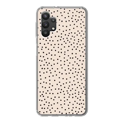 Produktbild von MuchoWow® Handyhülle Schutzhülle Hülle für Samsung Galaxy A32 5G Polka dot - Beige - Schwarz Silikon Softcase Handy Hülle - Softcase