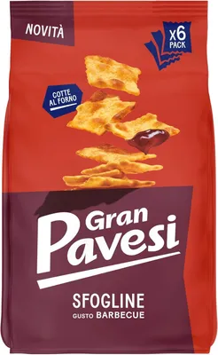 Produktbild von 16x Gran Pavesi Cracker Le Sfogline Barbecue-Geschmack 180g + Italian Gourmet Polpa 400g