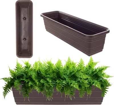 Produktbild von KADAX Balkonkasten Blumentopf 60cm Mokka Blumenkasten