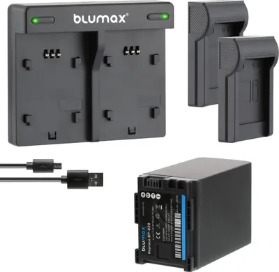 Produktbild von 1x Akku + Lader für Canon BP-828 BP827 HF-G30 XA20 XA25  2670 mAh (7,4V)