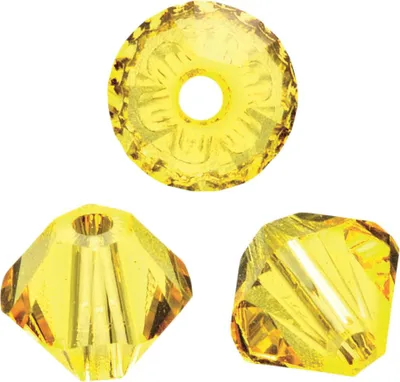 Produktbild von Glorex Schliffspitz Perlen 4 mm 25 Stück citrine