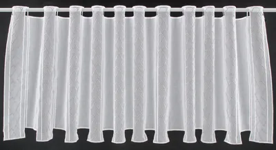 Produktbild von Gardinen Kranzusch Scheibengardine grafisch bestickt 45x240 cm H/B weiß hellgrau Bistrogardine Vorhang Küche 1er Pack