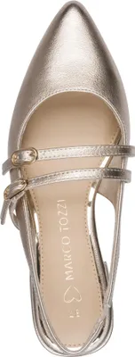 Produktbild von MARCO TOZZI Damen Vegan Ballerina Slingback 2-29409-44, Größe:39 EU, Farbe:Silber
