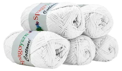 5 x 100g Strickgarn Cottonel Uni Häkelwolle Handstrickgarn weiß