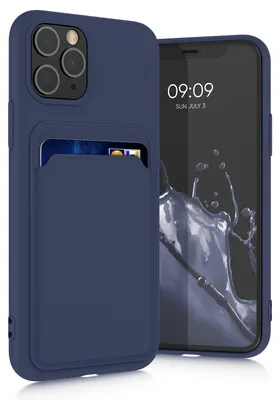 Produktbild von kwmobile Handyhülle für Apple iPhone 11 Pro Hülle mit Kartenfach - TPU Case - Kabelloses Laden - Schutzhülle Cover in Dunkelblau