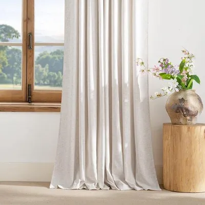 Produktbild von Azomor® Set von 2 eleganten Leinenvorhängen im Landhausstil für jeden Raum