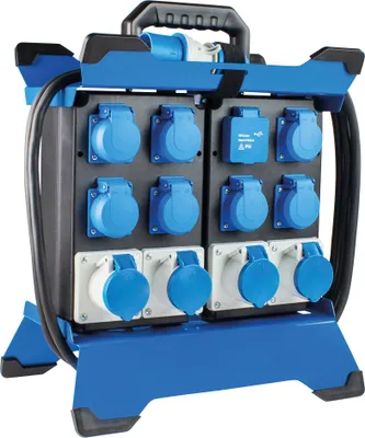 Produktbild von as-Schwabe Tragbarer Stromverteiler CEE 230V 16A auf 7x Schuko & 4x CEE IP44