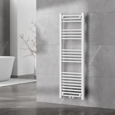 Image de Radiateur sèche-serviettes 'Voss' avec 21 barres acier 120 x 40 cm blanc