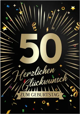 Produktbild von Friendly Fox Geburtstagskarte runder Geburtstag - 50. Geburtstag Glückwunschkarte zum Geburtstag - große Happy Birthday Karte inkl. Umschlag - Klappkarte 50 Geburtstag Karte Männer Frauen
