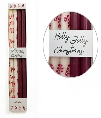 Productafbeelding van Rustik Lys Holly Jolly Snoepstokjes - Potlodenkaarsen - Ø1,2 x 30 cm - 1 verpakking, AI-gegenereerde afbeelding