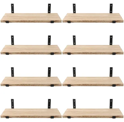 Schwebende Regale, 8er-Set, Holz, 40x15x1,5 cm, Wandmontage