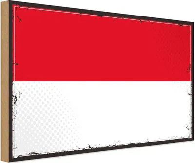 Produktbild von vianmo Holzschild 12x18 cm Monacos Monaco Flagge Fahne Wappen