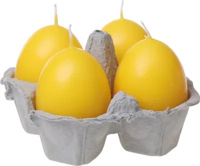 Produktbild von Eierkerzen Gelb 55/45 mm, 4er-Pack