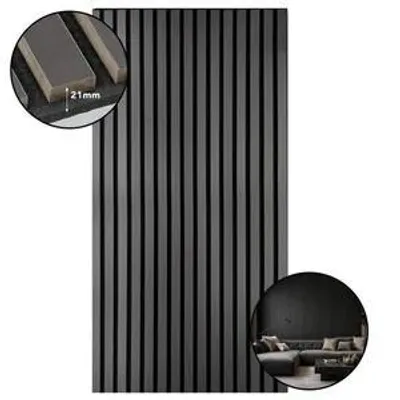 Obrázok produktu pre LP Projekt Drevený nástenný panel 120 x 60 cm | Moderný 3D akustický panel pre interiéry a kancelárie | Dekoratívny čierny nástenný panel vhodný na dekoratívne obloženie stien
