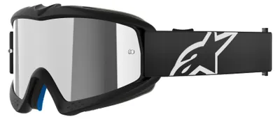 Image de Lunettes VISION YOUTH CORP, ALPINESTARS, pour enfants (noires, visière plexiglas argentée miroir) 2026