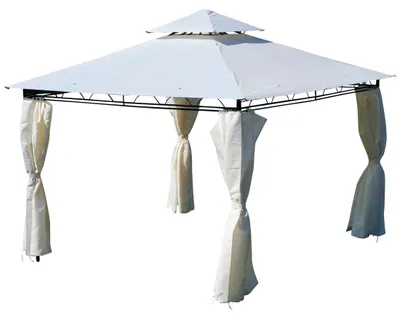 Produktbild von AS-S Garten Pavillon Gartenpavillon 3x3 Meter, Dach 100% WASSERDICHT UV30+ 9m² mit 4 Vorhängen quadratisch