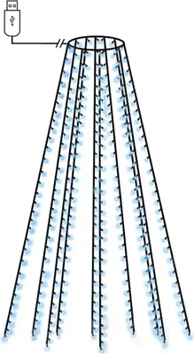 Produktbild von vidaXL Weihnachtsbaum-Lichternetz mit 250 LEDs Blau 250 cm