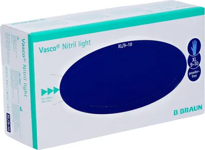 Image de B. Braun Vasco® Gants d'examen nitrile light - XL / Bleu | Paquet (90 pièces)