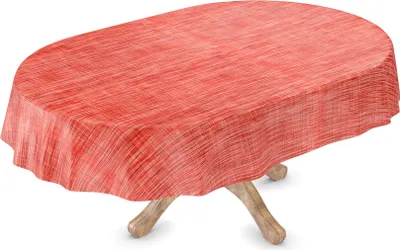Produktbild von Tischdecke Wachstuch Einfarbig Rot Robust Wasserabweisend Oval Breite 140 cm Länge 320 cm