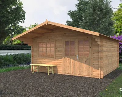 Produktbild von Gartenhaus Palmako Britta 17,5 m² 488 x 580 cm Tauchgrundiert braun