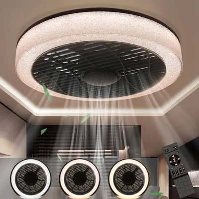 Obrázok produktu pre ZMH Led stropný ventilátor s osvetlením Moderné veľké stropné svietidlo Ventilátor Tiché diaľkové ovládanie Časovanie Stmievateľné stropné svetlo pre spálňu Kuchyňa