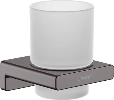 Zdjęcie produktu dla Hansgrohe AddStoris - Uchwyt na szczoteczkę i pastę do zębów, matowe szkło/szczotkowany czarny chrom 41749340