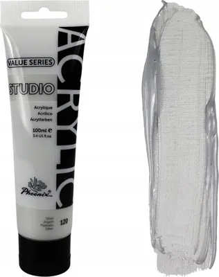 Produktbild von Künstlerische Phoenix Silber-Acrylfarbe Metallic 120 Silber 100ml
