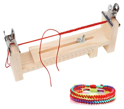 Armband-Flechtvorrichtung aus Holz, verstellbar, mit 2 Clips