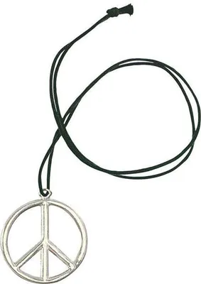 Produktbild von Klassische Hippie Peace Halskette aus Metall