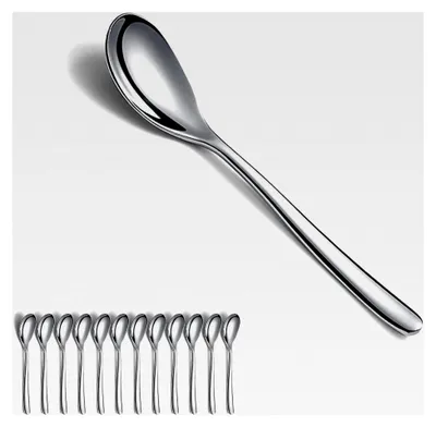 Produktbild von Teelöffel Set 12 Stück, 14 cm Edelstahl, Kaffeelöffel, Dessertlöffel, Espressolöffel, Kleine Löffel, Besteckset, Spülmaschinenfest