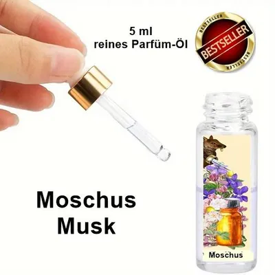 Produktbild von GKA Moschus Musk Parfüm Öl Parfüm Bergamotte, Ylang-Ylang, Rose, weiße Iris, Orangenblüte, Moschus, Heliotrop für Damen und Herren sehr intensiv